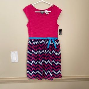 Pink & Violet Chevron short sleeve empire waist dress- NWT!